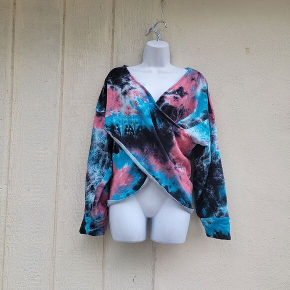 POL Galaxy Print Tie Dyed Pullover Sweater Sz Small Relaxed Fit - Picture 1 of 4